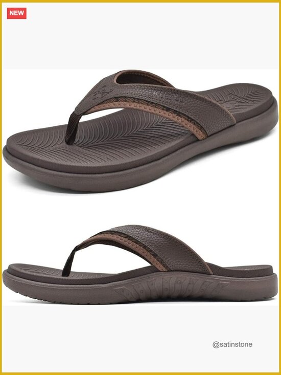 Men\'s Orthotic Flip Flops with Arch Support - Non-Slip Thong Sandals for Summer main image 6